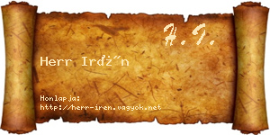 Herr Irén névjegykártya